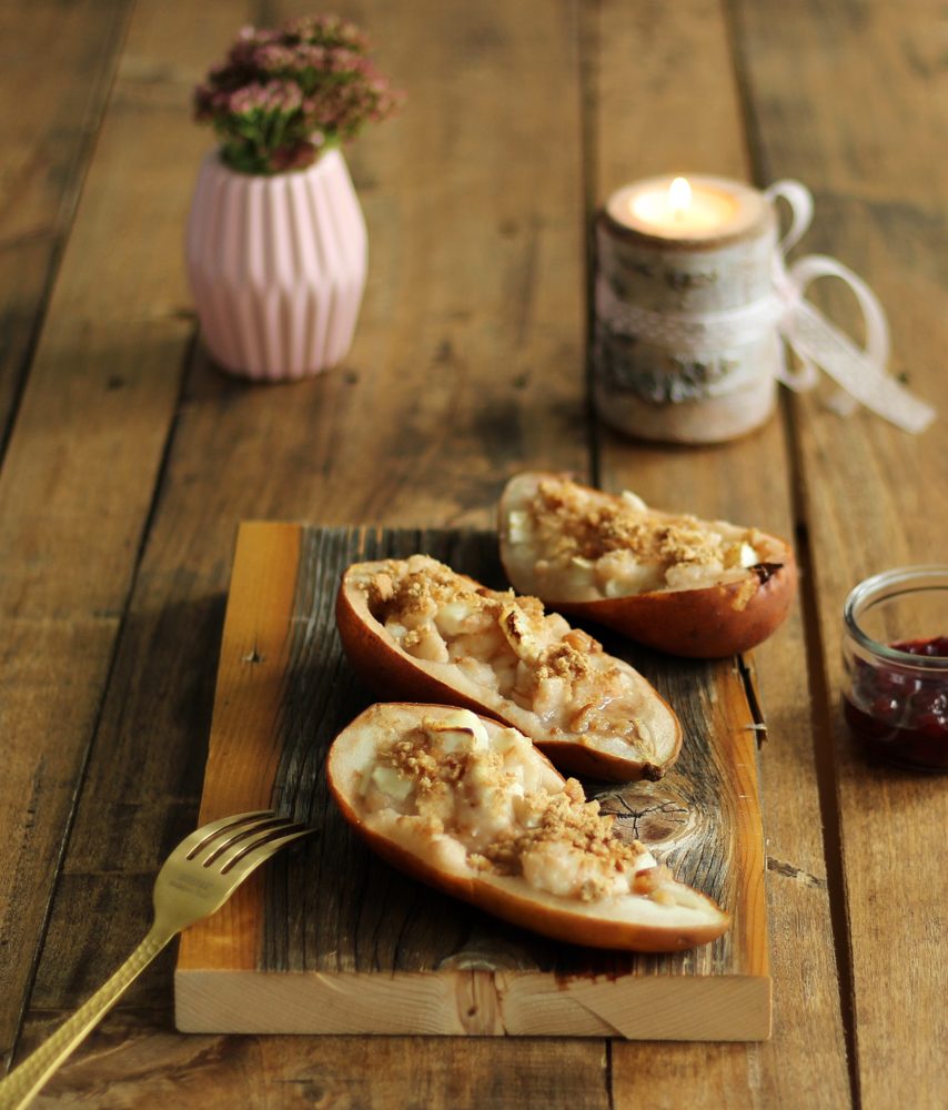 Überbackene Birnen mit Ziegenkäse