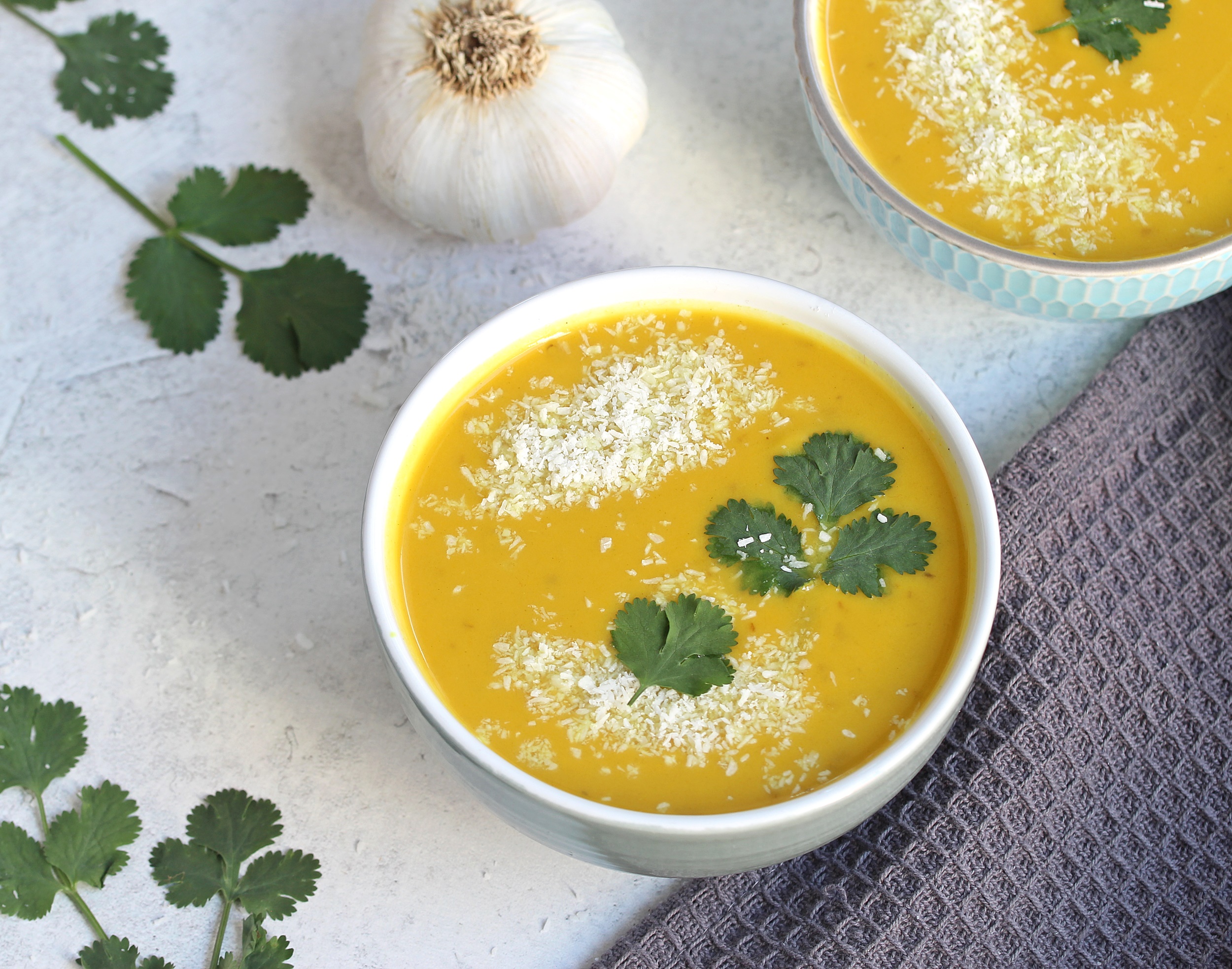 Süßkartoffelsuppe mit Kokosmilch - wärmt Körper und Seele