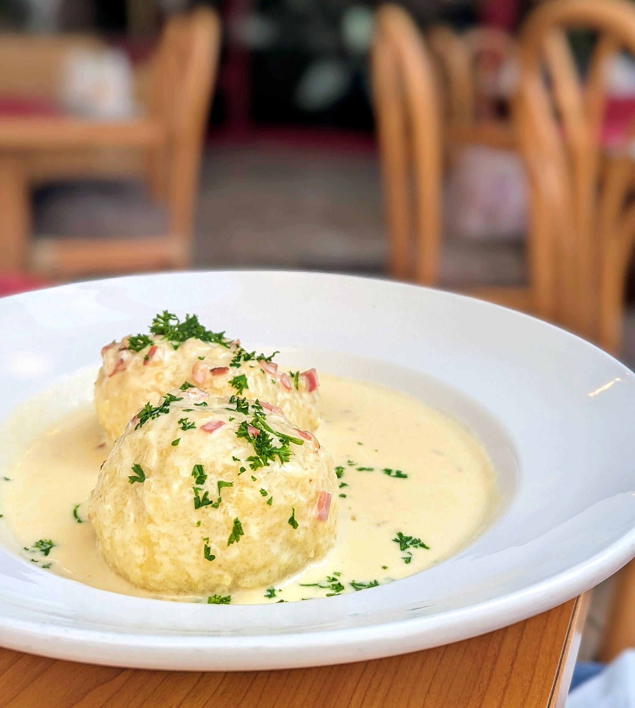Gefüllte Klöße Hunsrücker Art Hotel Restaurant Steuer Allenbach 